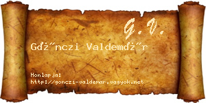 Gönczi Valdemár névjegykártya